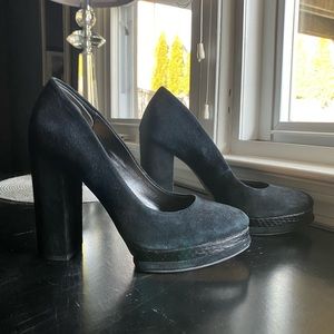 Dolce Vita Velie Black Suede Pump Snake Trim  7.5